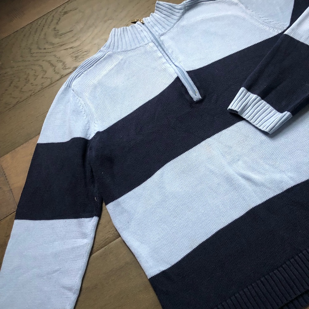 Liz&Co Blue Striped Sweater
